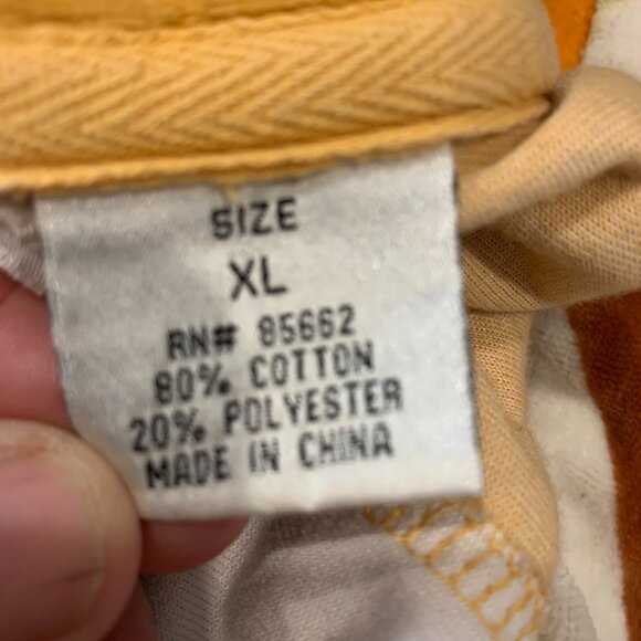 Vintage POPOLO Orange, Brown and White checkered Zip up sweater. Size XL - Picture 2 of 9